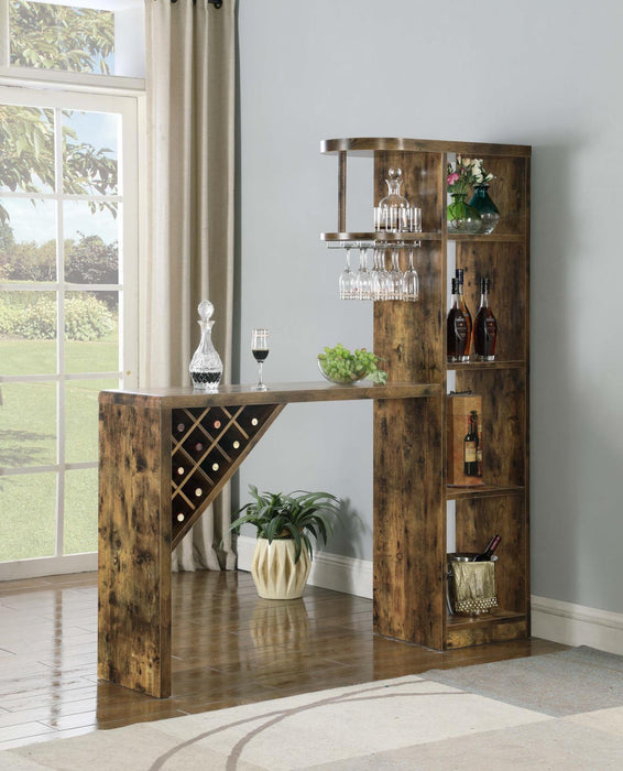 Belvedere 5-shelf Bar Table Storage Antique Nutmeg - Imperial Furniture (Las Vegas, NV) - Multi Location