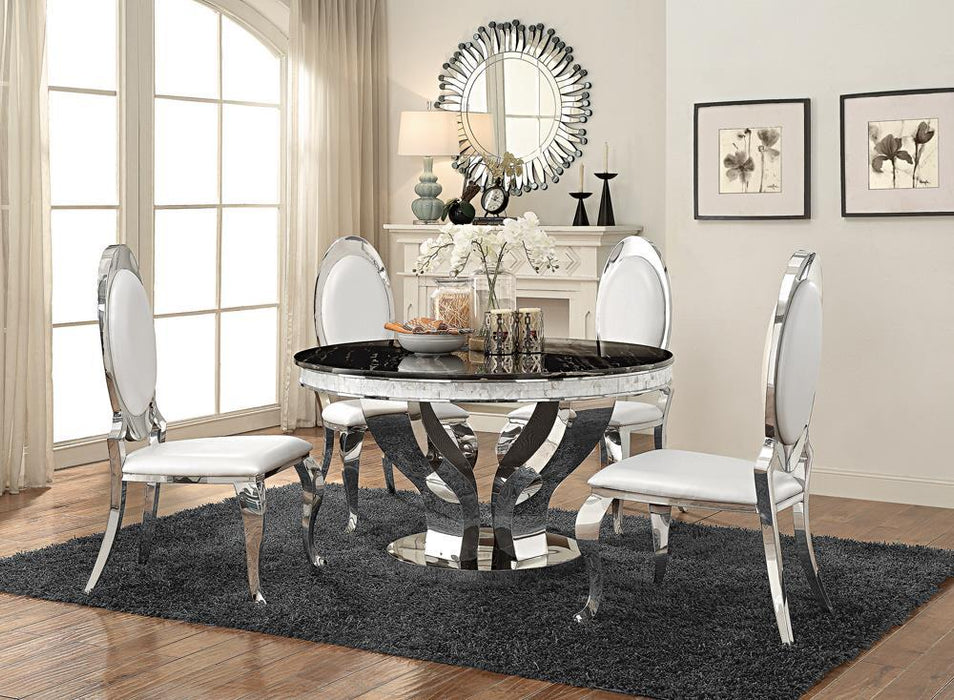 Anchorage Oval Back Side Chairs Cream and Chrome (Set of 2) - Imperial Furniture (Las Vegas, NV) - Multi Location