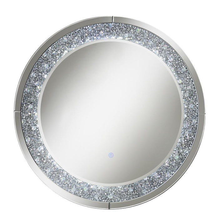 Lixue Round Wall Mirror with LED Lighting Silver - Imperial Furniture (Las Vegas, NV) - Multi Location