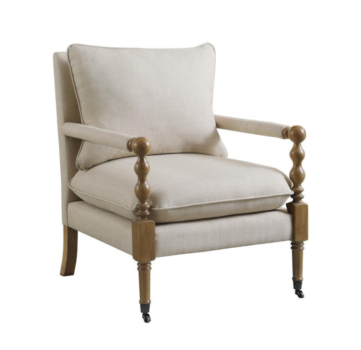 Dempsy Upholstered Accent Chair with Casters Beige - Imperial Furniture (Las Vegas, NV) - Multi Location