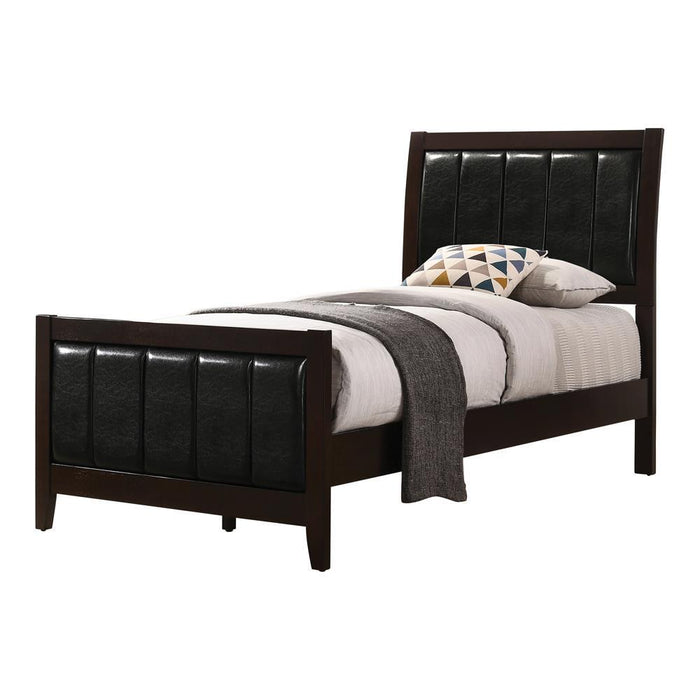 Carlton Full & Twin Upholstered Panel Bed Cappuccino and Black - Imperial Furniture (Las Vegas, NV) - Multi Location