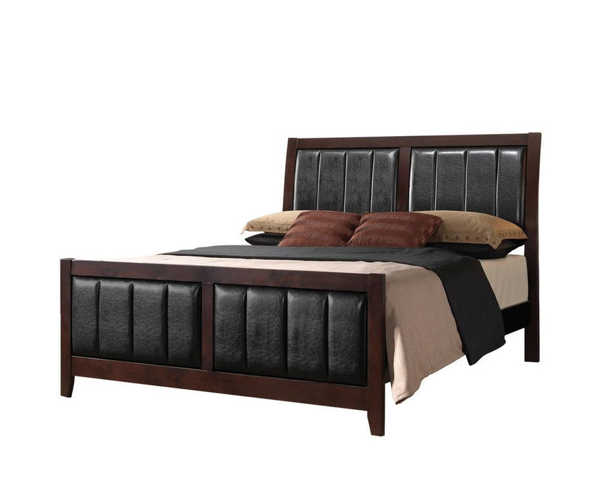 Carlton Full & Twin Upholstered Panel Bed Cappuccino and Black - Imperial Furniture (Las Vegas, NV) - Multi Location