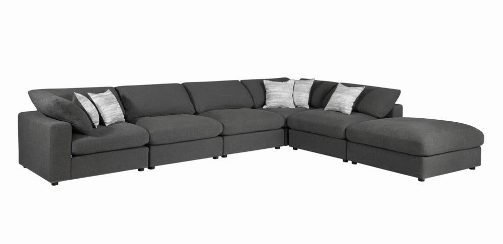 Serene Upholstered Rectangular Ottoman Charcoal - Imperial Furniture (Las Vegas, NV) - Multi Location
