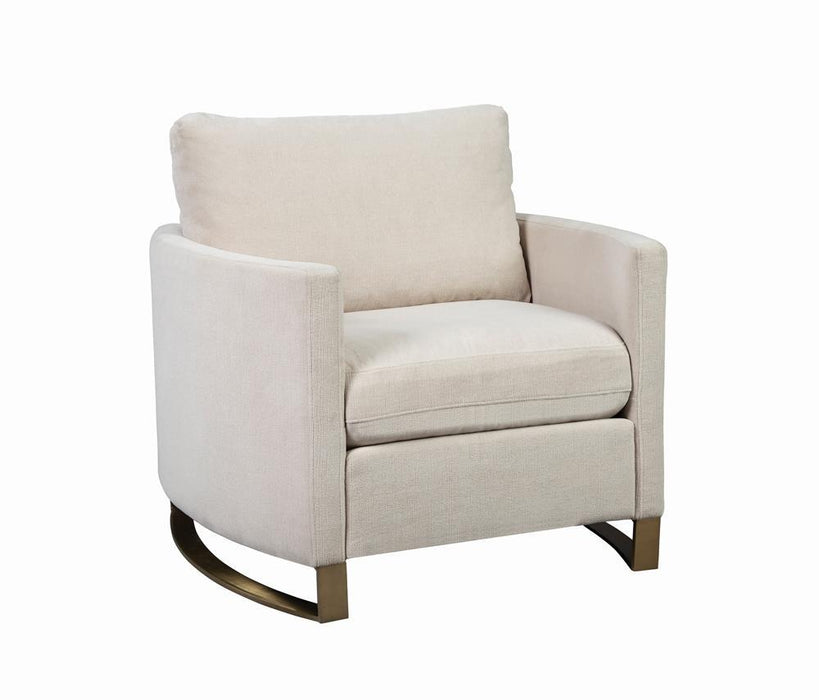 Corliss Upholstered Arched Arms Chair Beige - Imperial Furniture (Las Vegas, NV) - Multi Location
