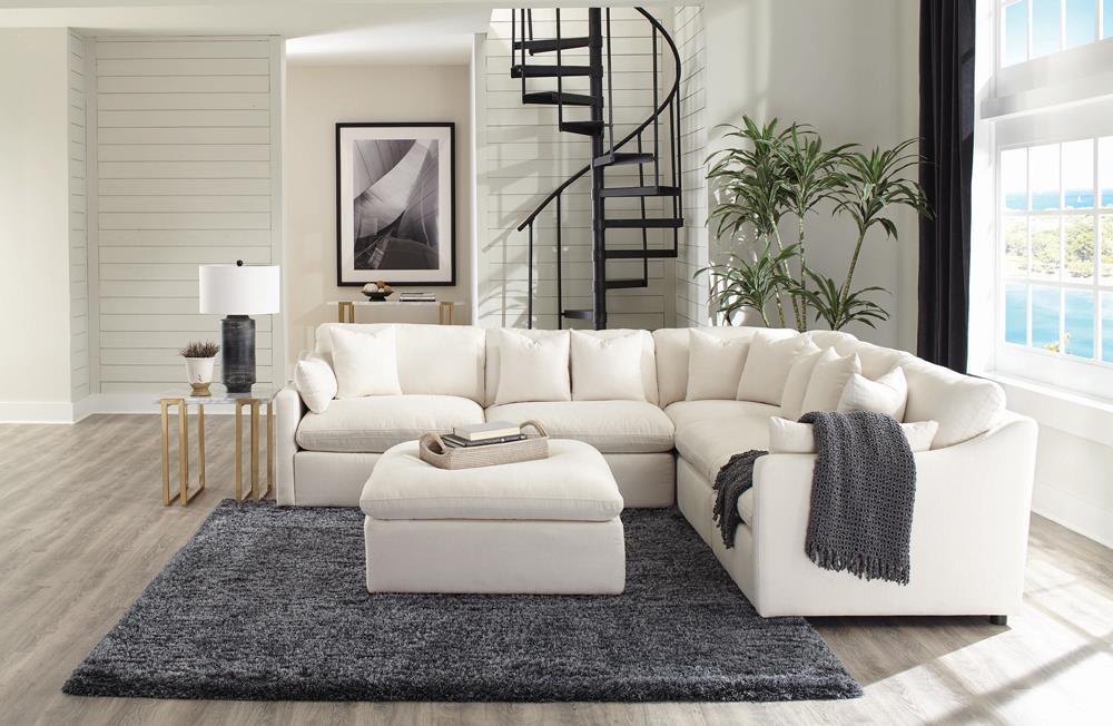 Hobson Cushion Seat Ottoman Off-White - Imperial Furniture (Las Vegas, NV) - Multi Location
