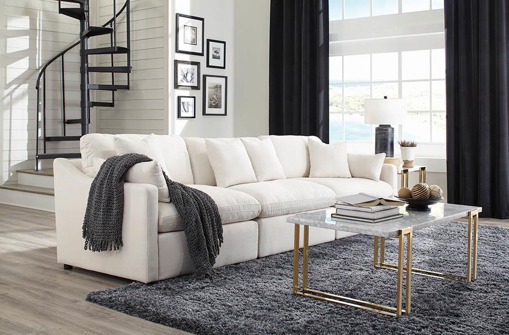 Hobson Cushion Seat Ottoman Off-White - Imperial Furniture (Las Vegas, NV) - Multi Location