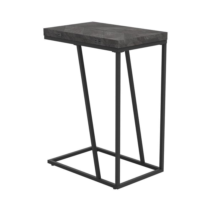 Carly Expandable Chevron Rectangular Accent Table Grey - Imperial Furniture (Las Vegas, NV) - Multi Location
