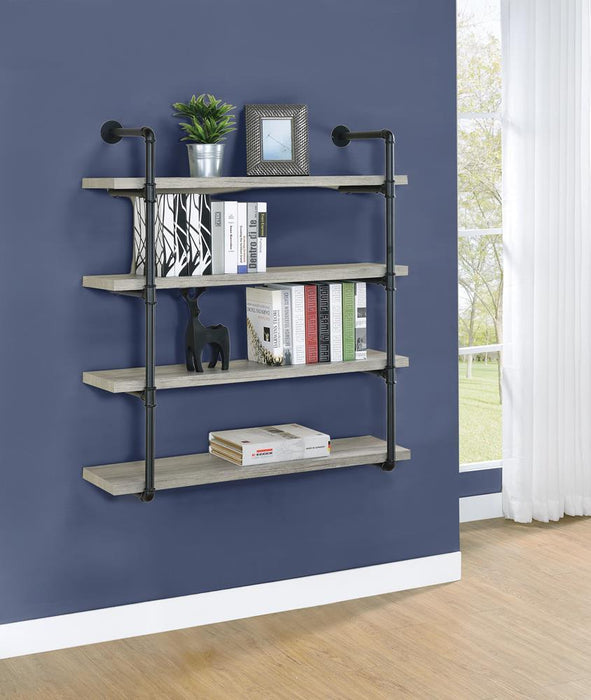 Elmcrest 40-inch Wall Shelf Black and Grey Driftwood - Imperial Furniture (Las Vegas, NV) - Multi Location