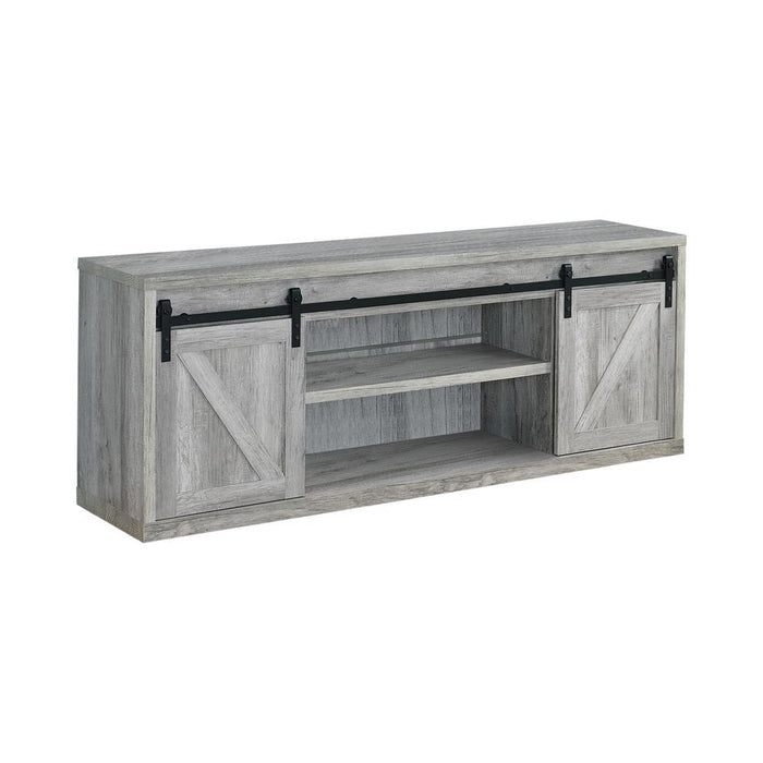 Brockton 71-inch 3-shelf Sliding Doors TV Console Grey Driftwood - Imperial Furniture (Las Vegas, NV) - Multi Location