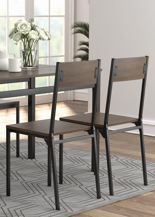 Lana 5-piece Rectangular Dining Table Set Dark Brown and Matte Black - Imperial Furniture (Las Vegas, NV) - Multi Location