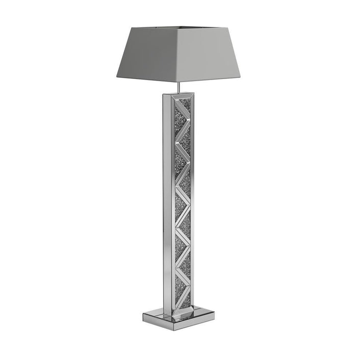Carmen Geometric Base Floor Lamp Silver - Imperial Furniture (Las Vegas, NV) - Multi Location
