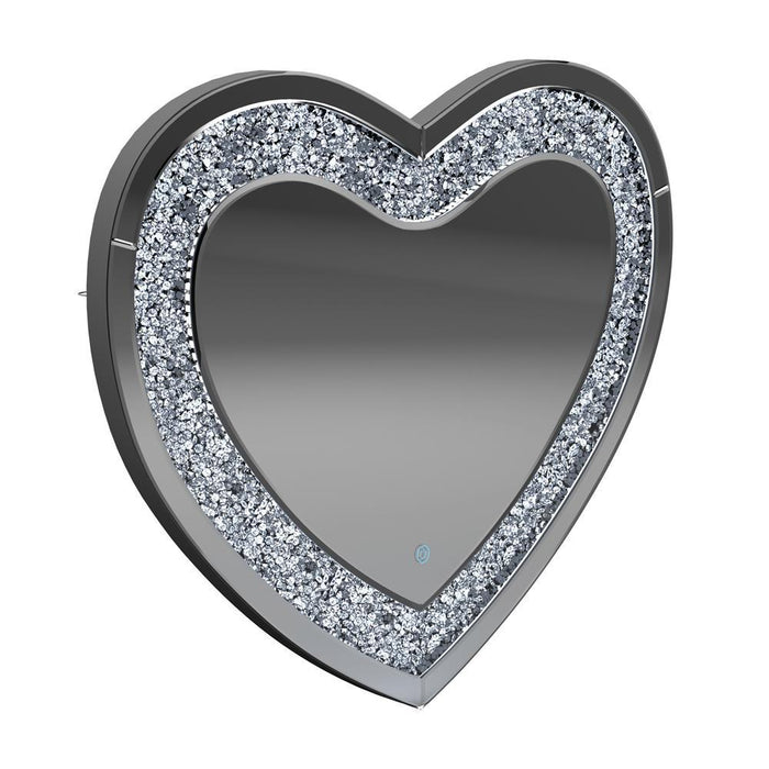 Aiko Heart Shape Wall Mirror Silver - Imperial Furniture (Las Vegas, NV) - Multi Location