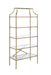 Serena 5-tier Tempered Glass Shelves Bookcase Matte Gold - Imperial Furniture (Las Vegas, NV) - Multi Location