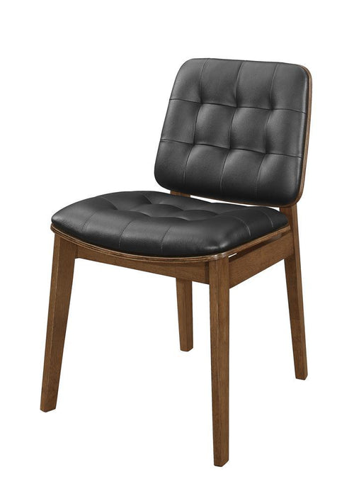 Redbridge Tufted Back Side Chairs Natural Walnut and Black (Set of 2) - Imperial Furniture (Las Vegas, NV) - Multi Location