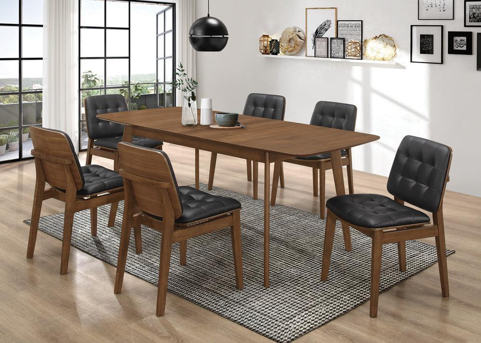 Redbridge Tufted Back Side Chairs Natural Walnut and Black (Set of 2) - Imperial Furniture (Las Vegas, NV) - Multi Location