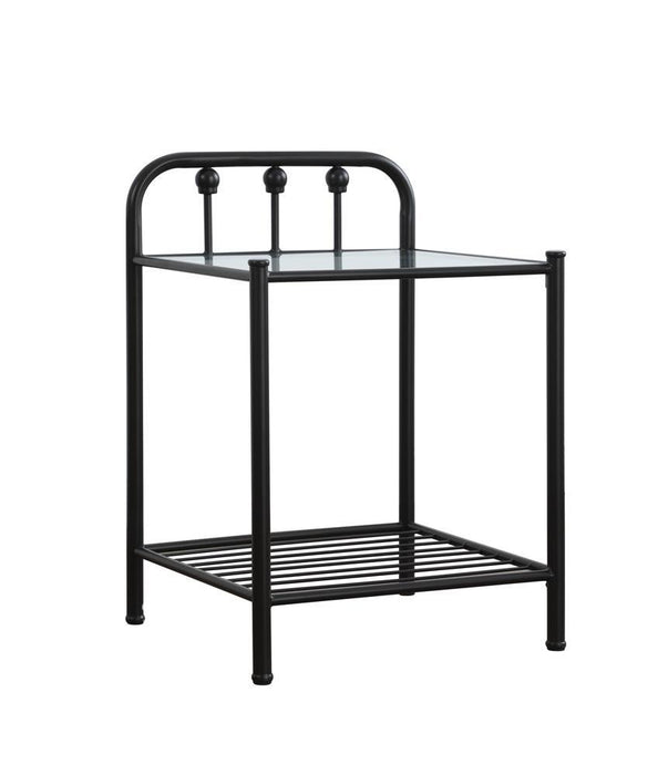 Livingston 1-shelf Nightstand with Glass Top Dark Bronze - Imperial Furniture (Las Vegas, NV) - Multi Location