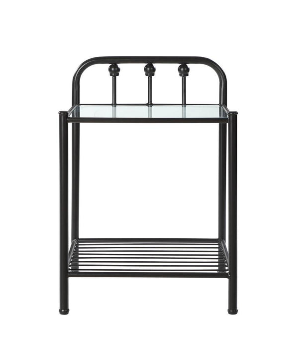 Livingston 1-shelf Nightstand with Glass Top Dark Bronze - Imperial Furniture (Las Vegas, NV) - Multi Location