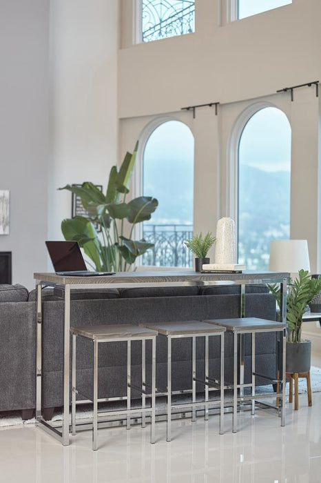 Cassidy 4-piece Rectangular Counter Height Set Dark Oak and Chrome - Imperial Furniture (Las Vegas, NV) - Multi Location