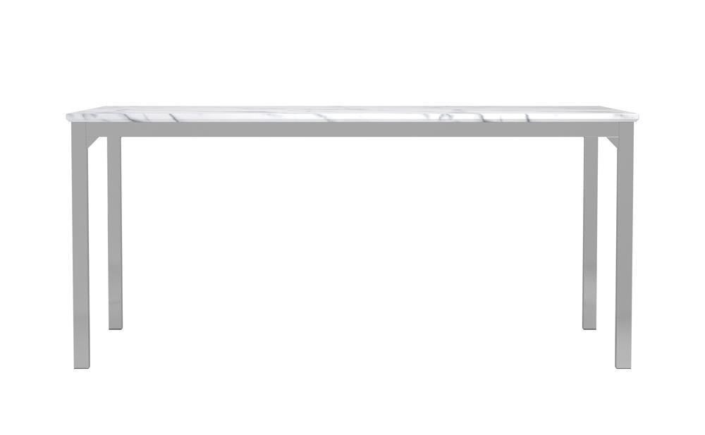 Athena Rectangle Dining Table with Marble Top Chrome - Imperial Furniture (Las Vegas, NV) - Multi Location