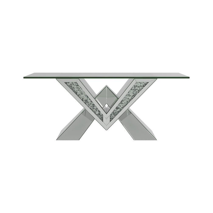 Taffeta V-shaped Coffee Table with Glass Top Silver - Imperial Furniture (Las Vegas, NV) - Multi Location