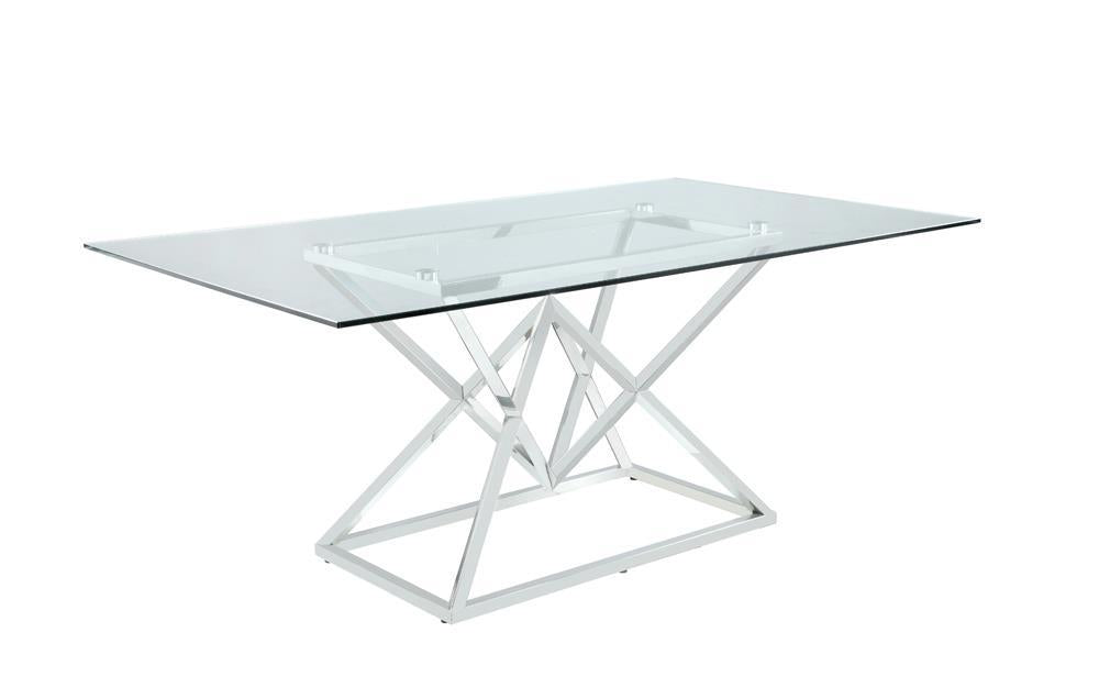Beaufort Rectangle Glass Top Dining Table Chrome - Imperial Furniture (Las Vegas, NV) - Multi Location