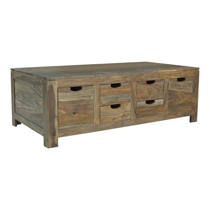 Esther 6-drawer Storage Coffee Table Natural Sheesham - Imperial Furniture (Las Vegas, NV) - Multi Location