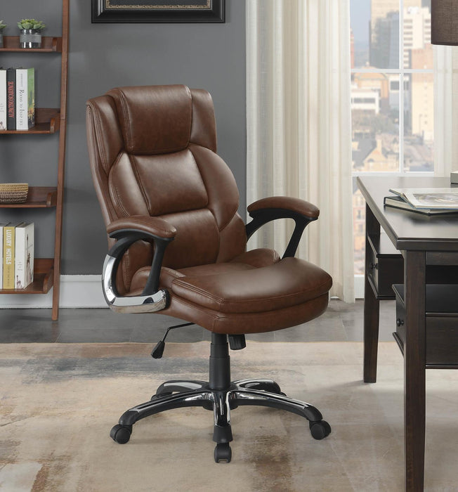 Nerris Adjustable Height Office Chair with Padded Arm Brown and Black - Imperial Furniture (Las Vegas, NV) - Multi Location