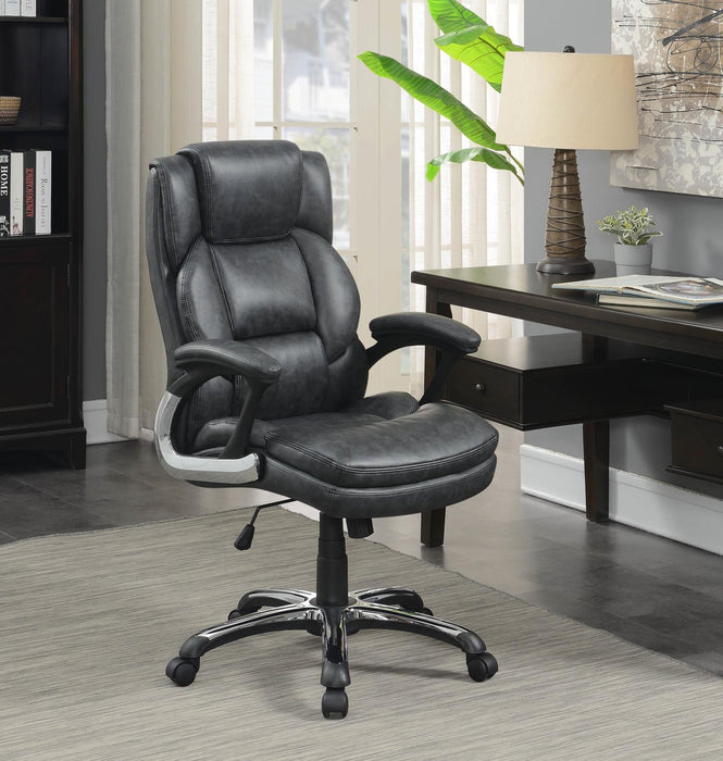 Nerris Adjustable Height Office Chair with Padded Arm Grey and Black - Imperial Furniture (Las Vegas, NV) - Multi Location