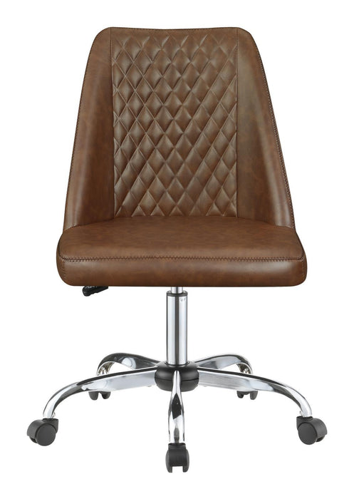 Althea Upholstered Tufted Back Office Chair Brown and Chrome - Imperial Furniture (Las Vegas, NV) - Multi Location