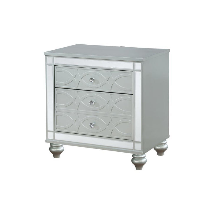 Gunnison 2-drawer Nightstand Silver Metallic - Imperial Furniture (Las Vegas, NV) - Multi Location