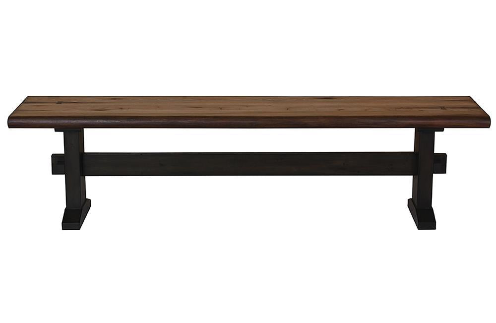 Bexley Trestle Bench Natural Honey and Espresso - Imperial Furniture (Las Vegas, NV) - Multi Location