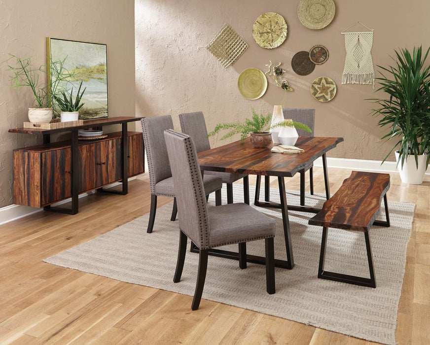 Ditman Live Edge Dining Bench Grey Sheesham and Black - Imperial Furniture (Las Vegas, NV) - Multi Location
