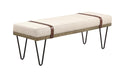 Austin Upholstered Bench Beige and Black - Imperial Furniture (Las Vegas, NV) - Multi Location