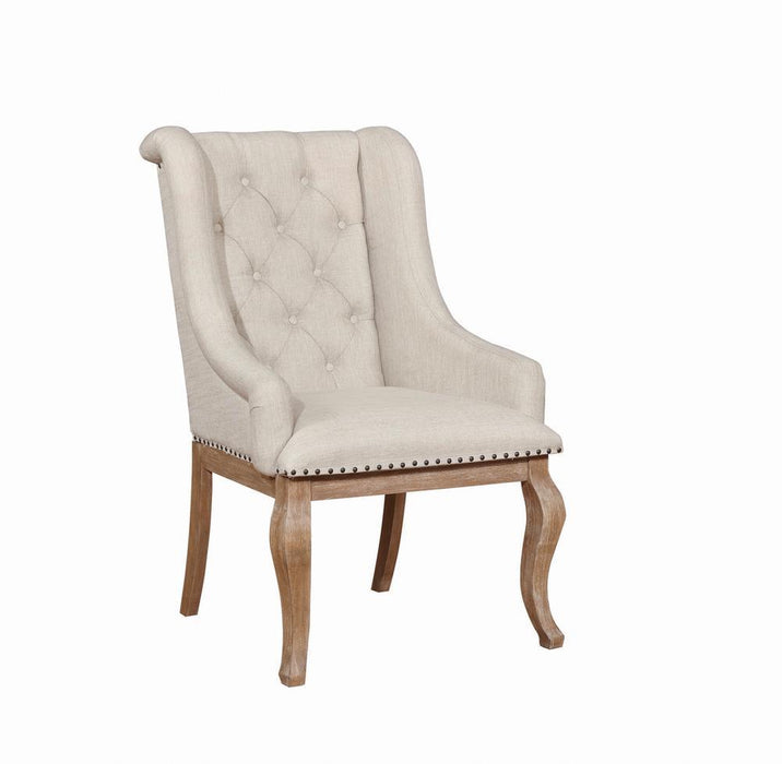 Brockway Tufted Arm Chairs Cream and Barley Brown (Set of 2) - Imperial Furniture (Las Vegas, NV) - Multi Location