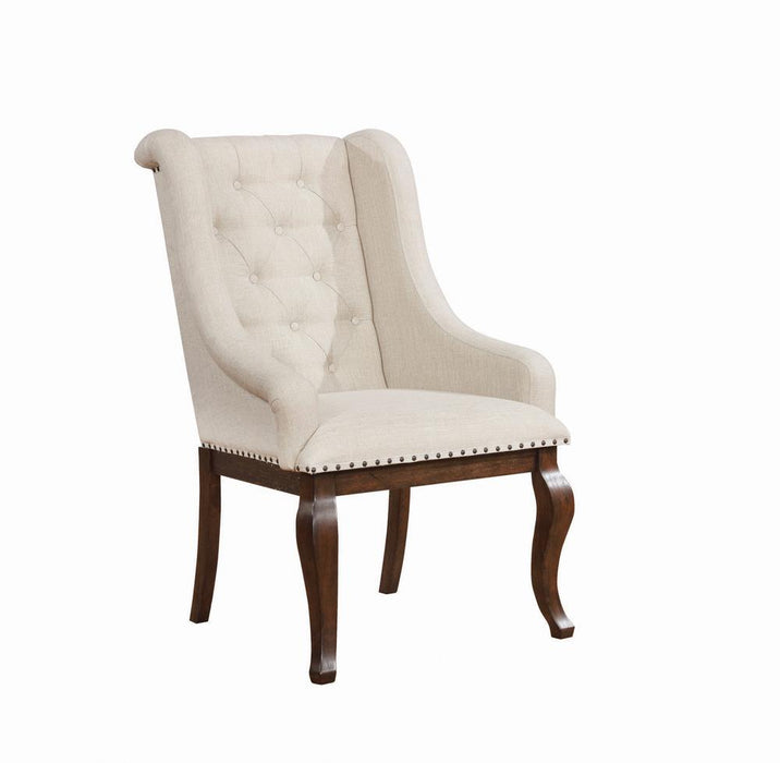 Brockway Tufted Arm Chairs Cream and Antique Java (Set of 2) - Imperial Furniture (Las Vegas, NV) - Multi Location