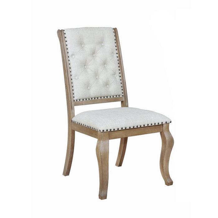 Brockway Tufted Side Chairs Cream and Barley Brown (Set of 2) - Imperial Furniture (Las Vegas, NV) - Multi Location
