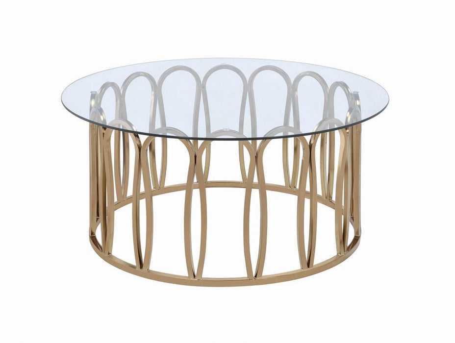 Monett Round Coffee Table Chocolate Chrome and Clear - Imperial Furniture (Las Vegas, NV) - Multi Location