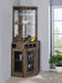 Alviso Corner Bar Cabinet with Stemware Rack Rustic Oak - Imperial Furniture (Las Vegas, NV) - Multi Location
