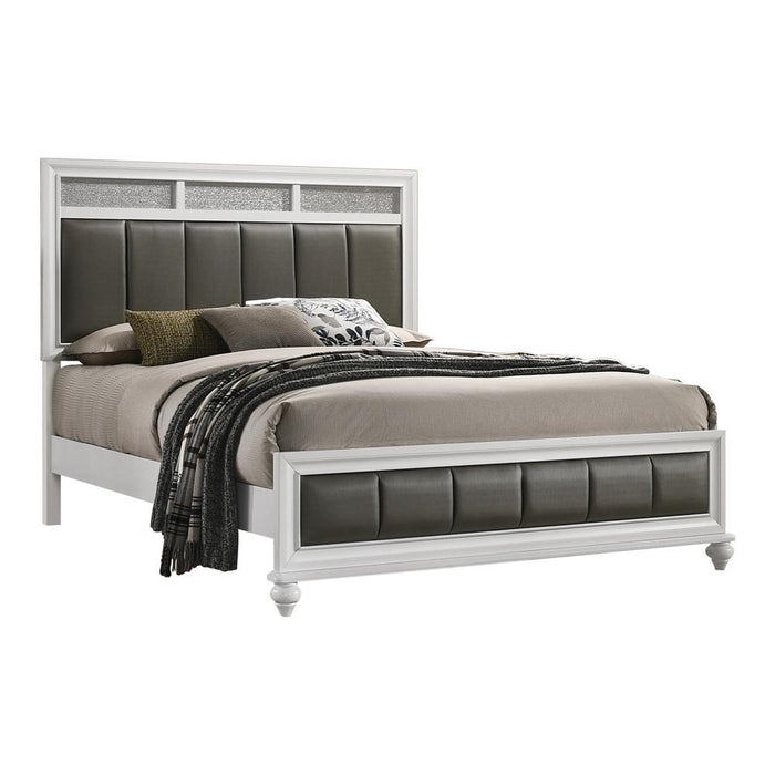 Barzini California King, E.King, & Queen Upholstered Panel Bed White - Imperial Furniture (Las Vegas, NV) - Multi Location