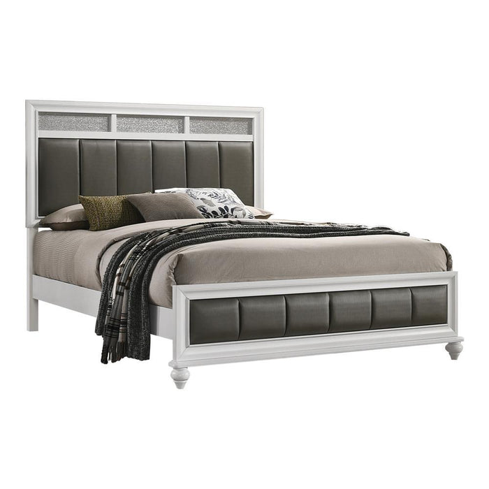 Barzini California King, E.King, & Queen Upholstered Panel Bed White - Imperial Furniture (Las Vegas, NV) - Multi Location