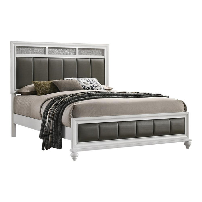 Barzini California King, E.King, & Queen Upholstered Panel Bed White - Imperial Furniture (Las Vegas, NV) - Multi Location