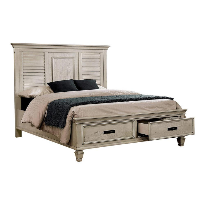 Franco Eastern King & Queen Storage Bed Antique White - Imperial Furniture (Las Vegas, NV) - Multi Location