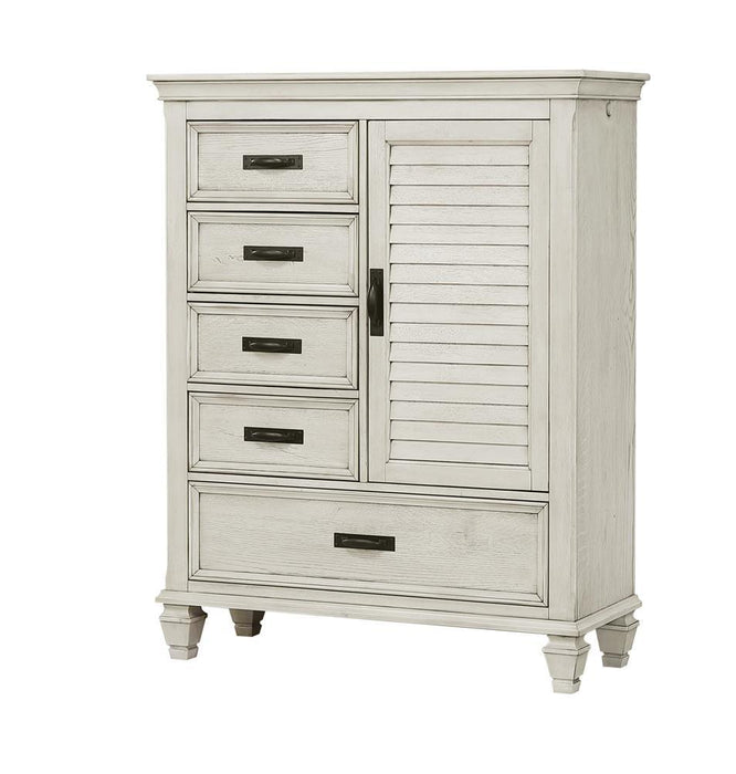 Franco 5-drawer Door Chest Antique White - Imperial Furniture (Las Vegas, NV) - Multi Location