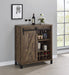 Arlington Bar Cabinet with Sliding Door Rustic Oak - Imperial Furniture (Las Vegas, NV) - Multi Location