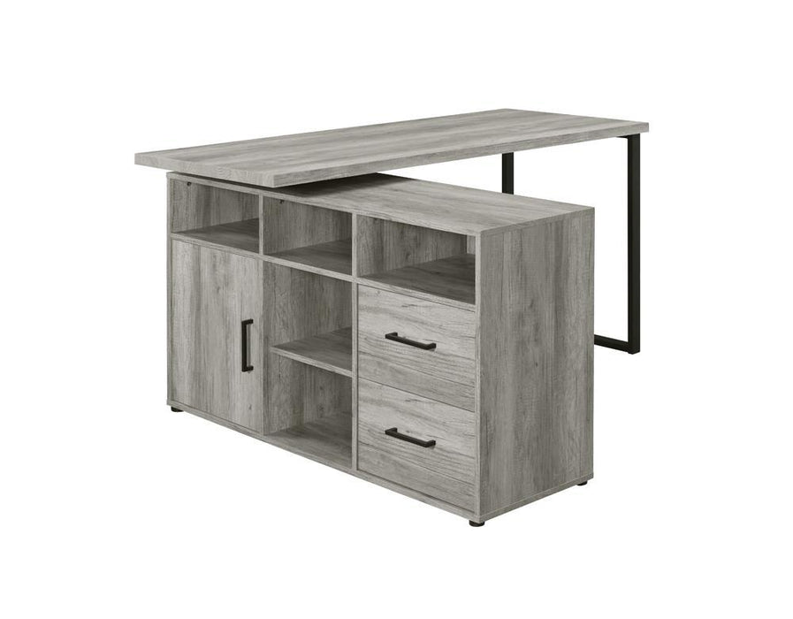 Hertford L-shape Office Desk with Storage Grey Driftwood - Imperial Furniture (Las Vegas, NV) - Multi Location