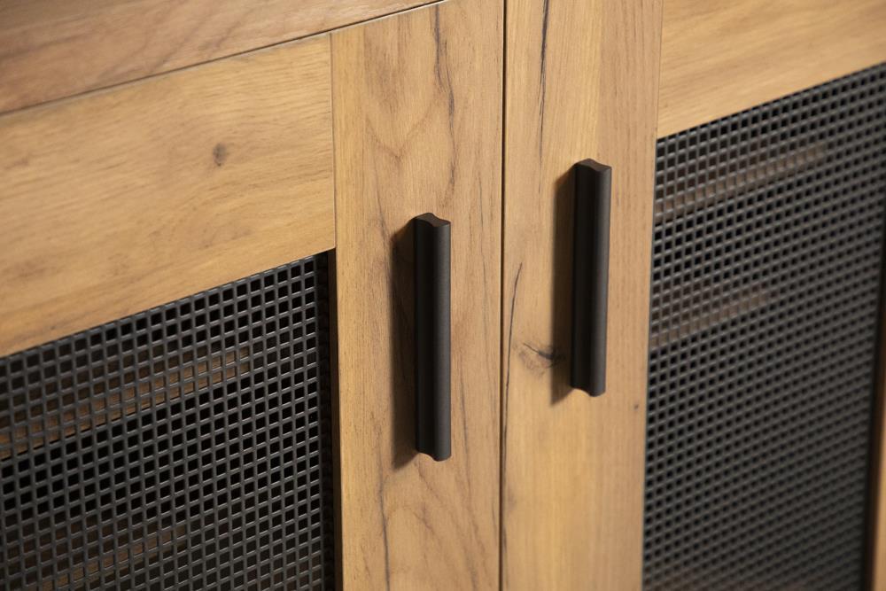 Bristol Metal Mesh Door Accent Cabinet Golden Oak - Imperial Furniture (Las Vegas, NV) - Multi Location