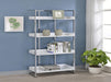 Ember 4-shelf Bookcase White High Gloss and Chrome - Imperial Furniture (Las Vegas, NV) - Multi Location