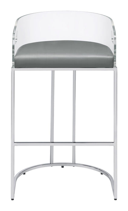 Thermosolis Acrylic Back Bar Stools Grey and Chrome (Set of 2) - Imperial Furniture (Las Vegas, NV) - Multi Location