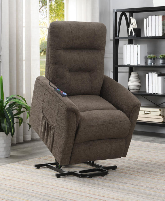Henrietta Power Lift Recliner with Storage Pocket Brown - Imperial Furniture (Las Vegas, NV) - Multi Location