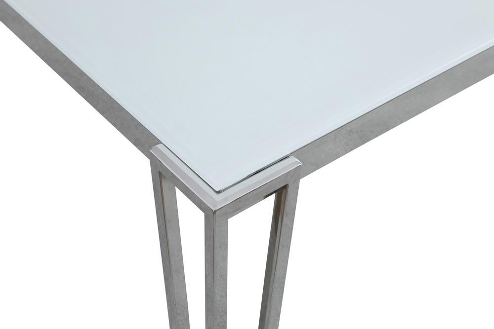 Pauline Rectangular Dining Table with Metal Leg White and Chrome - Imperial Furniture (Las Vegas, NV) - Multi Location